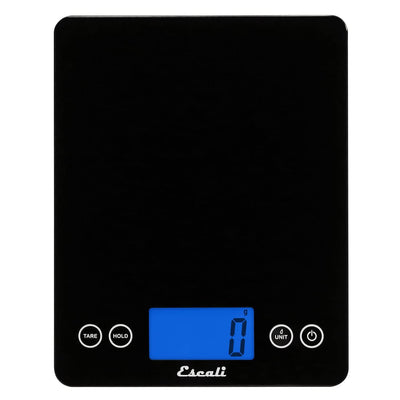 Escali 2210IB ArtiXL Extra-Large Glass Digital LCD Display Kitchen Scale, Measures Liquid and Dry Ingredients, Tare Function, 22lb Capacity, Black
