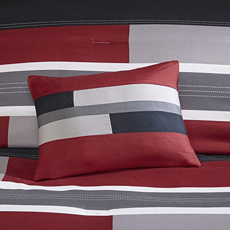 Comfort Spaces Casual Comforter Set Sporty Design, Vibrant Color, Active Lifestyle Boys Bedroom Décor, All Season Soft Microfiber Bedding Set, Decorative Pillow, Sham Black/Red Twin/Twin XL 3 Piece Comfort Spaces