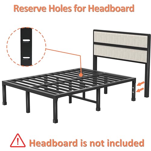 FUIOBYVV Heavy Duty King Bed Frame – 14 Inch Metal Platform with Noise-Free Support and No Box Spring Needed FUIOBYVV