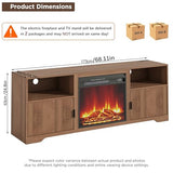 Fireplace TV Stand for Television up to 80 Inch,Entertainment Center with Adjustable Shelf,Mid-Century Modern Fluted TV Stand with 23" Electric Fireplace,Media Console for Living Room,Bedroom Mxtxmy