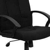 Flash Furniture Garver Mid-Back Black Fabric Executive Swivel Office Chair with Nylon Arms Flash Furniture
