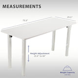 VIVO Electric Height Adjustable 71 x 30 inch Memory Stand Up Desk, White Extra Deep Table Top, White 4-Leg Dual Motor Frame, DESK-KIT-E4WW VIVO