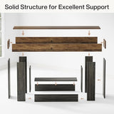 Tribesigns 63" Console Table, Farmhouse 2-Tier Entryway Table with U-Shaped Base, Narrow Long Wood Sofa Table Behind Couch Table for Living Room, Hallway, Foyer, Vintage Brown & Gray Tribesigns