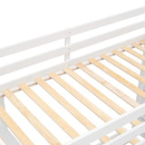 Merax Twin Over Full Bunk Bed Wood Frame with 3-Layer Shelves,4 Drawers and 3 Storage Stairs for Boys and Girls,Grey Merax