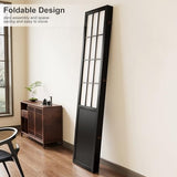 Room Divider, 66.9Inch Tall Japanese Shoji Style Folding Wood Screen with Double Hinges for Home Office Bedroom Hotel Decoration (4Panels, Black) Svimi