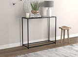 Safdie & Co. - Metal Console Table with Glass, Black Console Tables for Entryway, Use As Doorway Table, Narrow Bar Table, or Accent Furniture for Decorating Foyer, 12 x 28 x 31 Inches Safdie