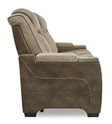 Signature Design by Ashley Next-Gen DuraPella Power Reclining Sofa with Adjustable Headrest, Sand Signature Design by Ashley