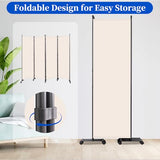 Room Divider 6FT Room Partition with Lockable Wheels, (Thicked Metal Base) Room Dividers, Freestanding Indoor Folding Privacy Screens, Portable Fabric Wall Divider for (Beige, 88"- 4 Panel) JVVMNJLK