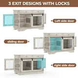 47" Dog Furniture Crate, Large Furniture Style Dog Crate for Large/Medium/Small Dogs (Retro Grey, One Cage) Garvee