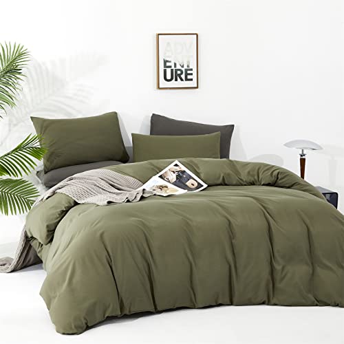 Pureant Olive Green Comforter Sets Queen Size Solid Dark Green Bedding Comforters Plain Army Green Soft Cozy Quilts Women Men Dark Grass Green Blankets Modern Minimalist Hunter Green Comforters Pureant