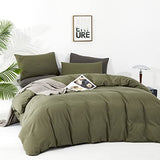 Pureant Olive Green Comforter Sets Queen Size Solid Dark Green Bedding Comforters Plain Army Green Soft Cozy Quilts Women Men Dark Grass Green Blankets Modern Minimalist Hunter Green Comforters Pureant
