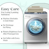 Feather & Stitch 500 TC King Size Damask Bed Sheet Set, 100% Cotton Soft Breathable Bedsheets, 4 Piece 18" Deep Pockets Sateen Weave Striped Bedding Mattress Resort Hotel Luxury- (Beige Stripe)