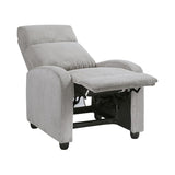 Lexicon Corduroy Pushback Recliner Chair Armchair Push Back Recliner, Solid Wood Frame and Metal Base, Easy Assembly Small Soft Single Sofa Accent Chair for Living Room/Office/Apartment, Light Grey