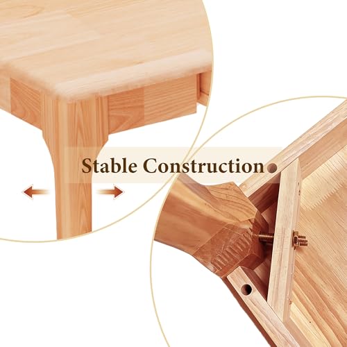 SHILAIYUNZ 40" Solid Wood Desk with Drawers, Small Home Office Writing Wooden Desk, Gaming & Computer Desk for Bedroom, Work Study Table for Small Space(Beech,40Inch) SHILAIYUNZ