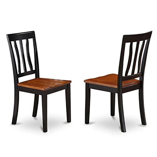 East West Furniture NDAN3-BCH-W 3 Piece Modern Dining Table Set Contains a Rectangle Wooden Table with Dropleaf and 2 Kitchen Dining Chairs, 30x48 Inch, Black & Cherry East West Furniture