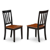 East West Furniture NDAN3-BCH-W 3 Piece Modern Dining Table Set Contains a Rectangle Wooden Table with Dropleaf and 2 Kitchen Dining Chairs, 30x48 Inch, Black & Cherry East West Furniture
