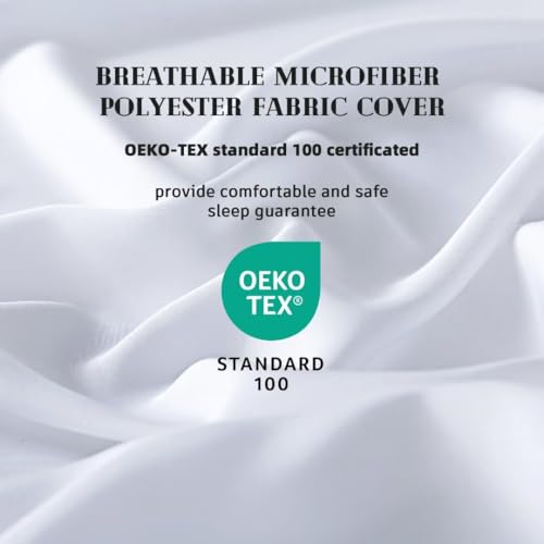 DOWNCOOL Comforters Oversize King Size, White All Season Duvet, Lightweight Quilt, Down Alternative Hotel Comforter with Corner Tabs (White, Oversize King 116x98 Inches) DOWNCOOL