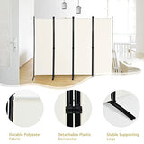 Giantex 5.6 Ft Tall 4 Panel Room Divider White, Lightweight Portable Folding Privacy Screen, Freestanding Partition Wall Divider and Separator for Bedroom Home Office Apartment Studio Giantex