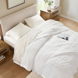Madison Park Windom Down Alternative Blanket, Premium 3M Scotchgard Moisture Wicking Treatment, Lightweight and Soft Bed Cover For All Season, Satin Trim, White Twin Madison Park