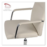 Workspace by Alera Leather Task Chair, Supports Up to 275 lb, 18.19" to 21.93" Seat Height, White Seat, White Back Alera