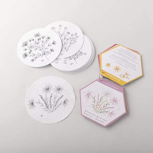Ingrid's Wildflowers - an Heirloom Embroidery Kit by Missouri Star | Includes 20 Wildflower Designed Peel & Stitch Washaway Sheets, Colored Floss, Needles, Hoop, and Other Tools Needed for Embroidery