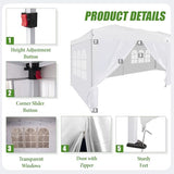 10' x 20' Pop Up Canopy Tent with 6 Removable Sidewall, Commercial Instant Canopy with Carry Bag, Adjustable Outdoor Shelter Tent for Parties, Festival, Event, White Morngardo