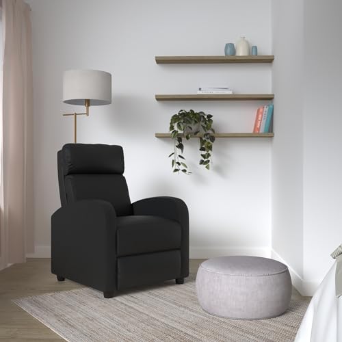 BestMassage | Recliner Chair | with 2 Point Massage Function | Black | with Lumbar Support, Adjustable Push Back, Wide Armrests, Footrest & Padded Seat | Easy Assembly | for Living Room, Home Theatre BestMassage