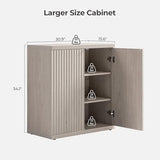 SICOTAS Buffet Cabinet with Storage Accent Sideboard Modern Credenza with Doors & Shelves Fluted Media Console Mid Century Coffee Bar Table for Living Room Kitchen Dining Room Hallway（2PCS） SICOTAS
