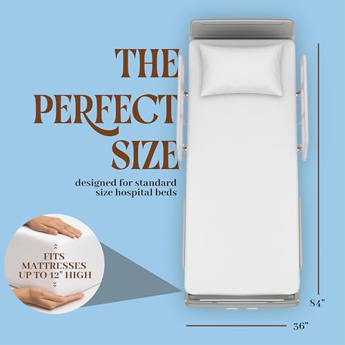 BLISSFORD - 2 Pack Fitted Hospital Bed Sheets with Elastic All Around for a Cotton Rich Soft Knitted Jersey Sheet, 36” x 84” x 12” BLISSFORD