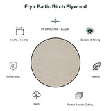 Baltic Birch Plywood Sheets Box of 45 - Laser Engraving Cutting, Scroll Saw Nature Veneer Color, Stronger Than Basswood, A/A Grade,12 x 12 x 1/8”, 3mm Thickness Perfect for Wood Burning Frylr