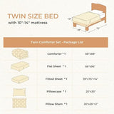 Sasttie Twin Comforter Set, 5-Piece Bed in a Bag, Pintuck Bedding Sets for All Season, Includes Comforter, Flat Sheet, Fitted Sheet, Pillowcase and Pillowsham, Beige Sasttie