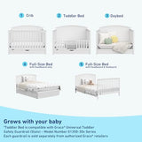 Graco Bellwood 5-in-1 Convertible Crib with Drawer (White) - GREENGUARD Gold Certified, Full-Size Storage Drawer, Converts to Toddler Bed and Full-Size Bed STORK CRAFT