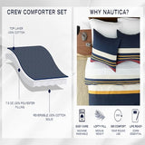 Nautica - Twin Comforter Set, Reversible Cotton Bedding with Matching Sham, Medium Weight for Year Round Use, Dorm Essentials, Oeko-Tex Certified (Dover Blue) Nautica