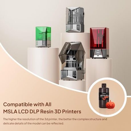 ELEGOO ABS-Like Ultra Photopolymer 3D Printer Resin, 365-405nm UV-Curing Resin, Fluorescent Colors, High Toughness, Compatible with Mars Saturn Jupiter MSLA LCD DLP Resin 3D Printers, Neon-Peach 1KG ELEGOO