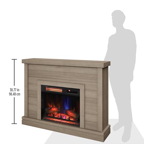 duraflame® Shiplap Wall Mantel Electric Fireplace, Barstow Acacia Duraflame