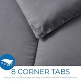 Nestl Comforter Duvet Insert, Quilted Down Alternative Twin XL Size, All Season Grey with Corner Tabs Nestl