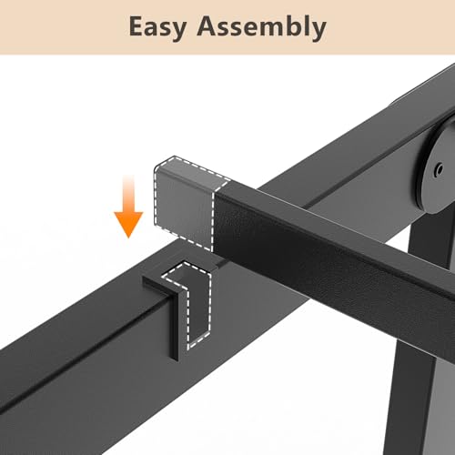 VINGLI 14 Inch Twin Bed Frame, Heavy Duty Metal Platform, No Box Spring Needed, Sturdy Steel Slat Support, Easy Assembly, Noise-Free, 12.4 Inch Underbed Storage,Black VINGLI
