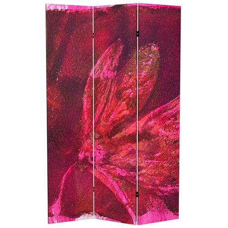 6 ft. Tall Double Sided Desire Canvas Room Divider Red Lantern