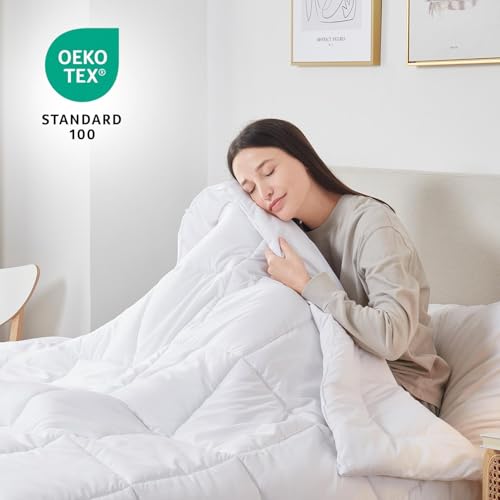 Nestl Comforter Duvet Insert, Quilted Down Alternative Comforter Twin XL Size, All Season White Duvet Inserts, Twin XL Size with Corner Tabs Nestl