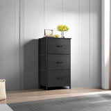 AODK Dresser for Bedroom Nightstand Small Dresser Chest of Drawers End Table for Living Room, Closet Dresser with 3 Storage Drawers Organizer Clothes, Black AODK