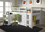 Donco Kids Study Modern Twin Low Loft Bed in White Finish Donco Kids