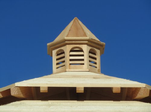 SamsGazebos 10' Octagon English Cottage Garden Gazebo with Two-Tiered Roof and Cupola, Adjustable for an Uneven Patio, Made in USA SamsGazebos