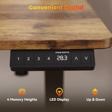 WALKINGDESK 48x24 Inches Height Adjustable Electric Standing Desk with 2 Hooks for Home Office, Ergonomic Sit Stand up Desk with Splice Board, Rustic Brown WALKINGDESK