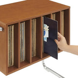 Crosley Furniture Lily Record Player Stand with Vinyl Storage, Stores up to 90 Records, Turntable Stands, Walnut Crosley Furniture