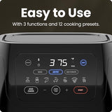 CHEFMAN Multifunctional Digital Air Fryer+ Rotisserie, Dehydrator, Convection Oven, 17 Touch Screen Presets Fry, Roast, Dehydrate, Bake, XL 10L Family Size, Auto Shutoff, Large Easy-View Window, Black Chefman