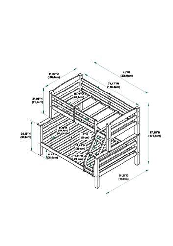 Powell Espresso Twin/Full Bunk Bed with Built-In Ladder and Detachable Design Powell