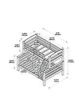 Powell Espresso Twin/Full Bunk Bed with Built-In Ladder and Detachable Design Powell