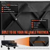 OVERMONT Collapsible Foldable Wagon Cart - 220lbs Extended Heavy Duty Folding Utility Wagons with Wheels - 100L Lightweight Garden Grocery Cart for Shopping, Grocery,Sports,Garden Overmont