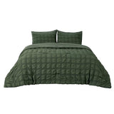 Bedsure Bed in a Bag Full - 7 Pieces Plaid Seersucker Bedding Comforter Sets, Soft Lightweight Olive Green Boho Bed Set with Comforters Full Size, Sheets, Pillowcases & Shams Bedsure