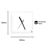 MR.R 2 Piece 8'' Sublimation Blanks Glossy Glass Photo Frame Clock,Square Clock Picture Frame for Heat Transfer Printing,7.8x7.8 inch MR.R